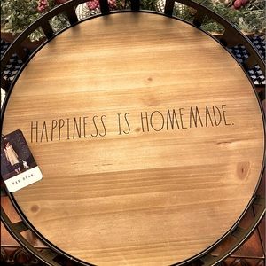 NWT Rae Dunn 18” Wooden and Metal Serving Tray